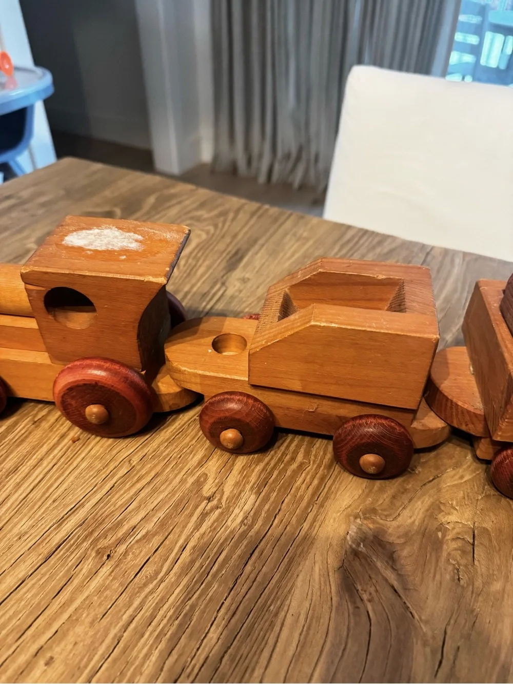 Vintage Montgomery Schoolhouse Wooden 5 Piece Train Large